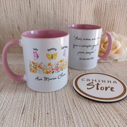Caneca Personalizada Avó - Borboletas