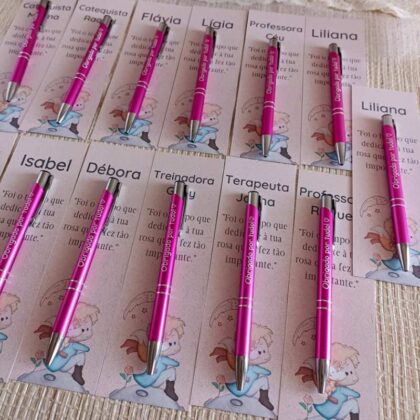Caneta com cartão personalizado