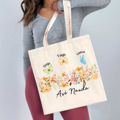 Totebag personalizado xxl - Avó (Borboletas)