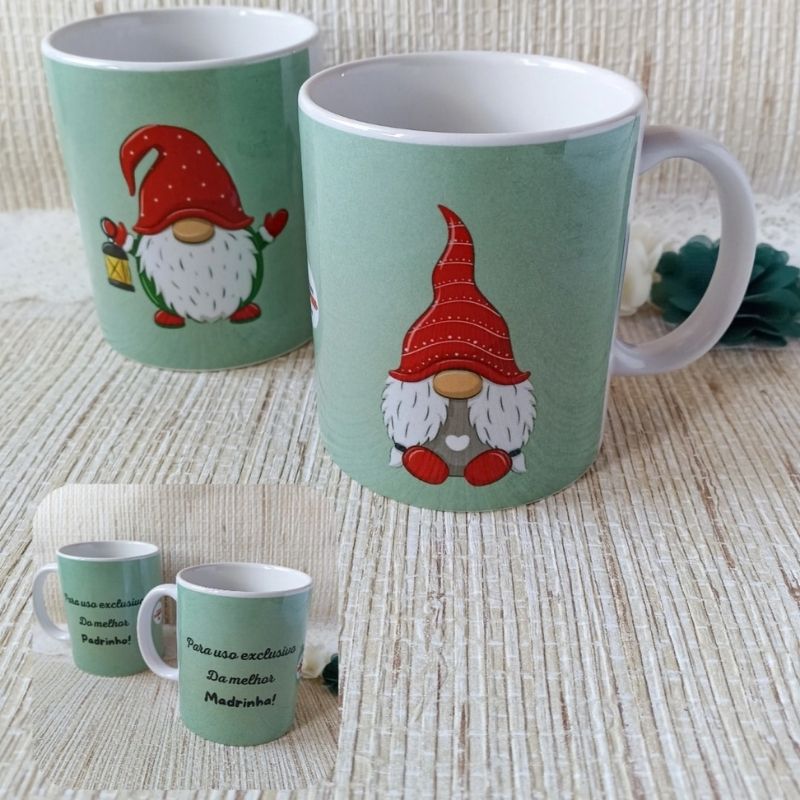 Caneca Personalizada Branca - Gnomos Natal
