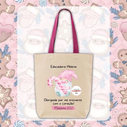 Ecobag Personalizado Algodão - Gnomo Rosa