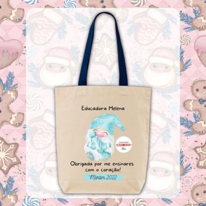 Ecobag Personalizado Algodão - Gnomo Azul