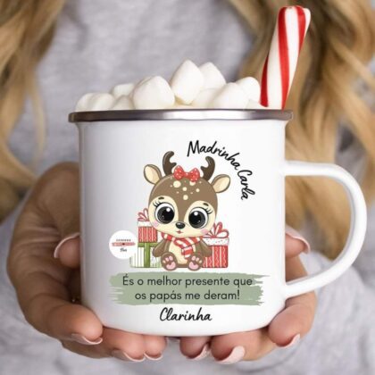 Caneca Esmalte Personalizada - Madrinha - Natal