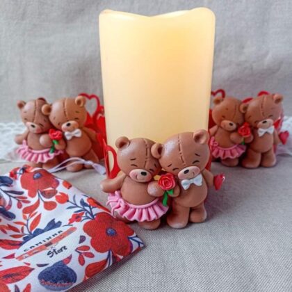 Porta Velas Artesanal - Ursinhos