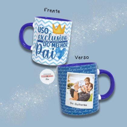 Caneca Personalizada Azul - Uso exclusivo do melhor pai