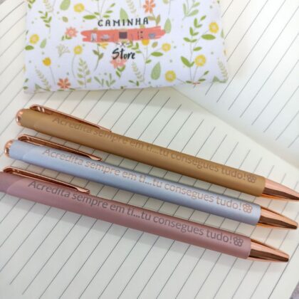 Caneta Personalizada Rose Gold