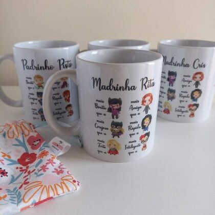 Caneca Personalizada Madrinha/Padrinho - Heróis