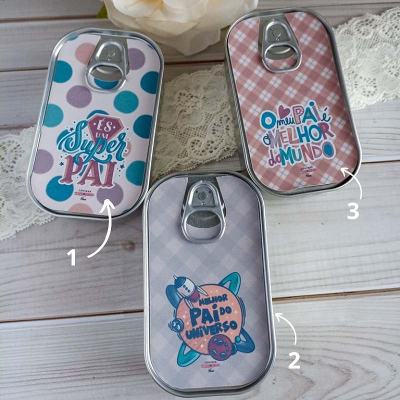 Lata com 5 sardinhas de Chocolate - Pai