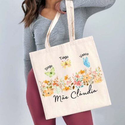 Totebag personalizado XXL - Mãe - Borboletas