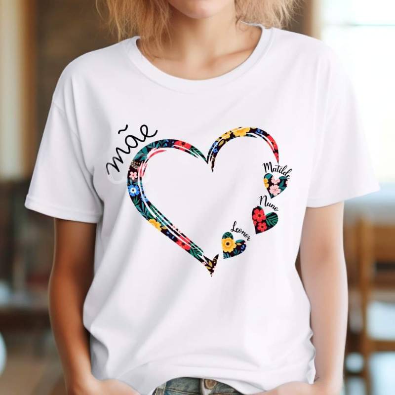 T-shirt Personalizada - Mãe - Coração