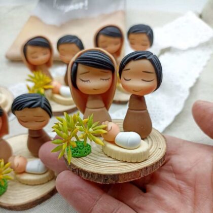 Mini Presépio Artesanal Castanho