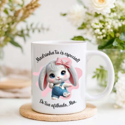 Caneca Personalizada Madrinha - Coelhinha