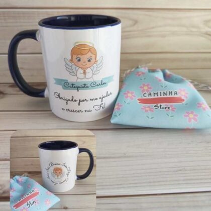 Caneca Personalizada Azul - Catequista - Anjo